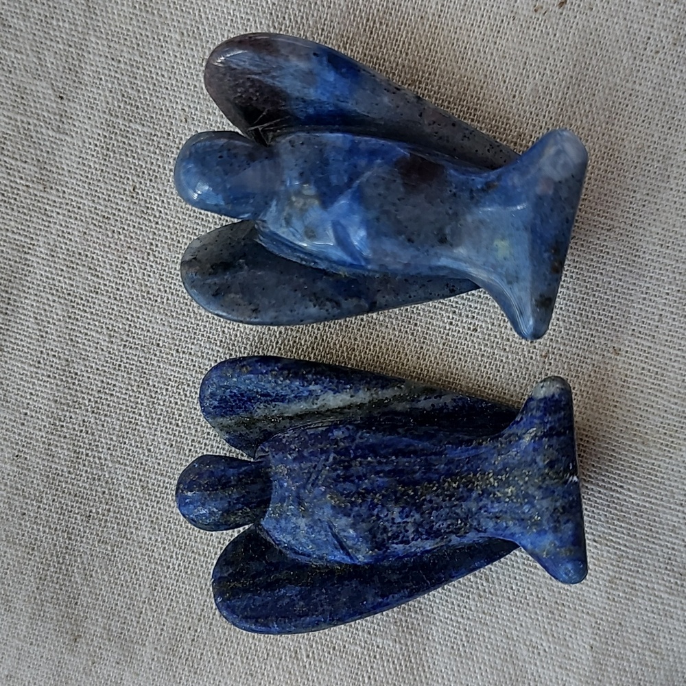 ONE PIECE angel carving Sodalite Lapis Lazuli